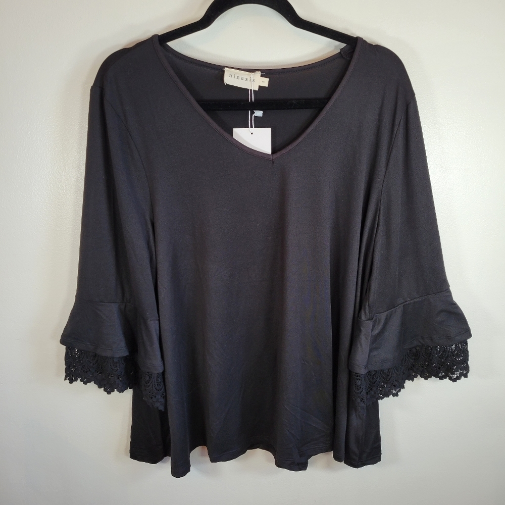 Ninexis Womens NWT Black Swing Top 1X